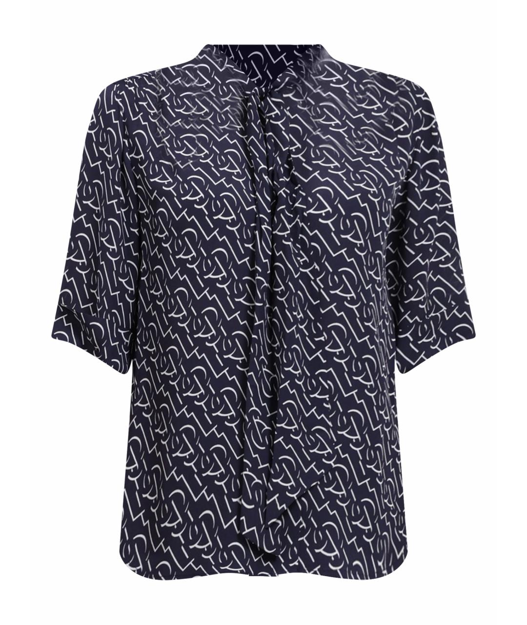 LIU JO Темно-синяя вискозная рубашка, фото 1