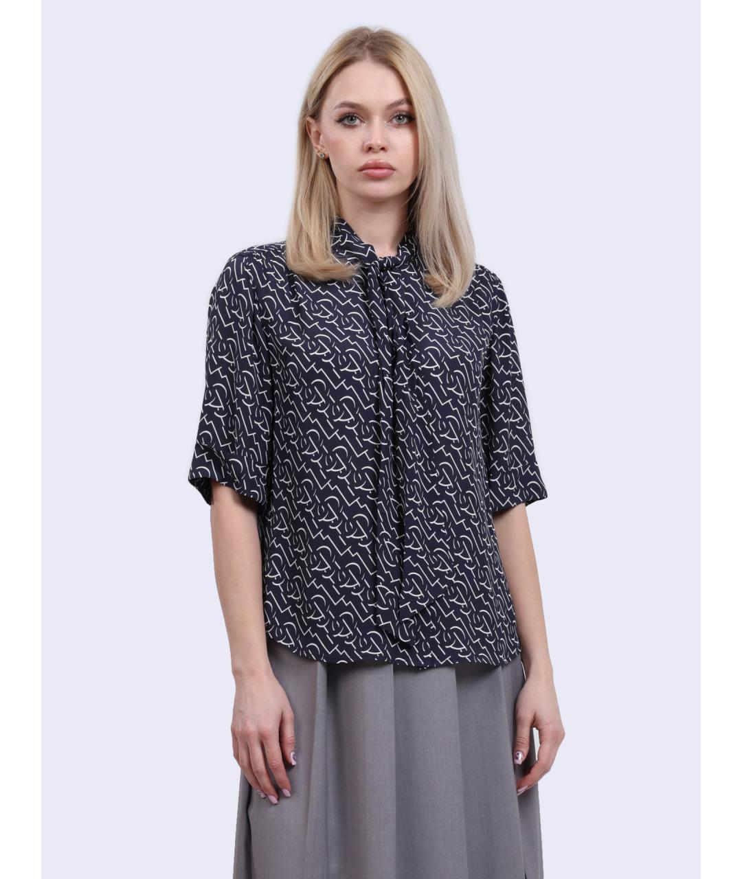 LIU JO Темно-синяя вискозная рубашка, фото 2