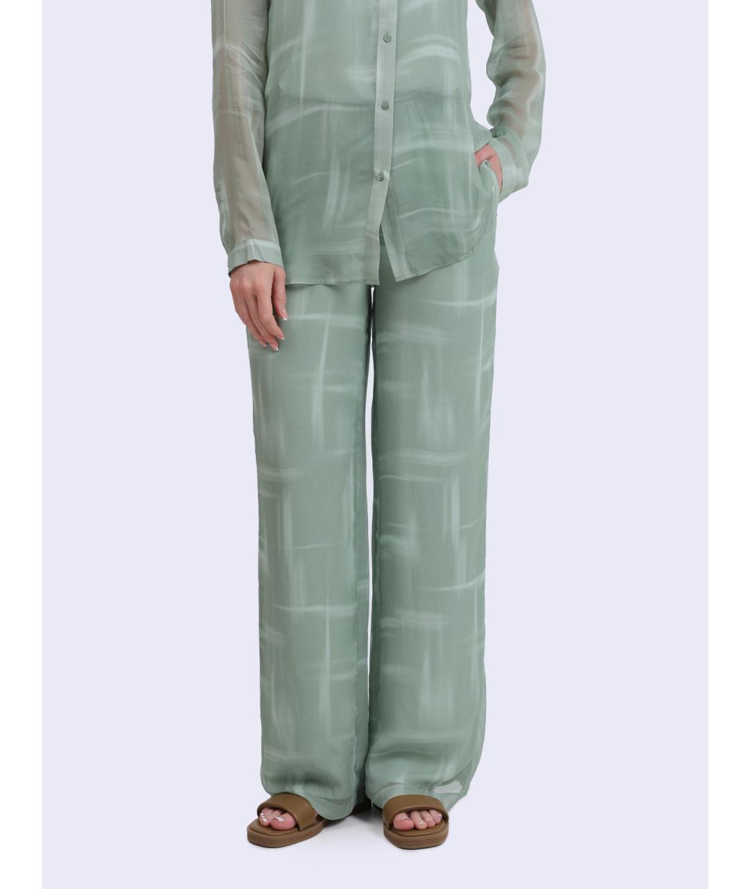 ARMANI EXCHANGE Зеленые вискозные прямые брюки, фото 6