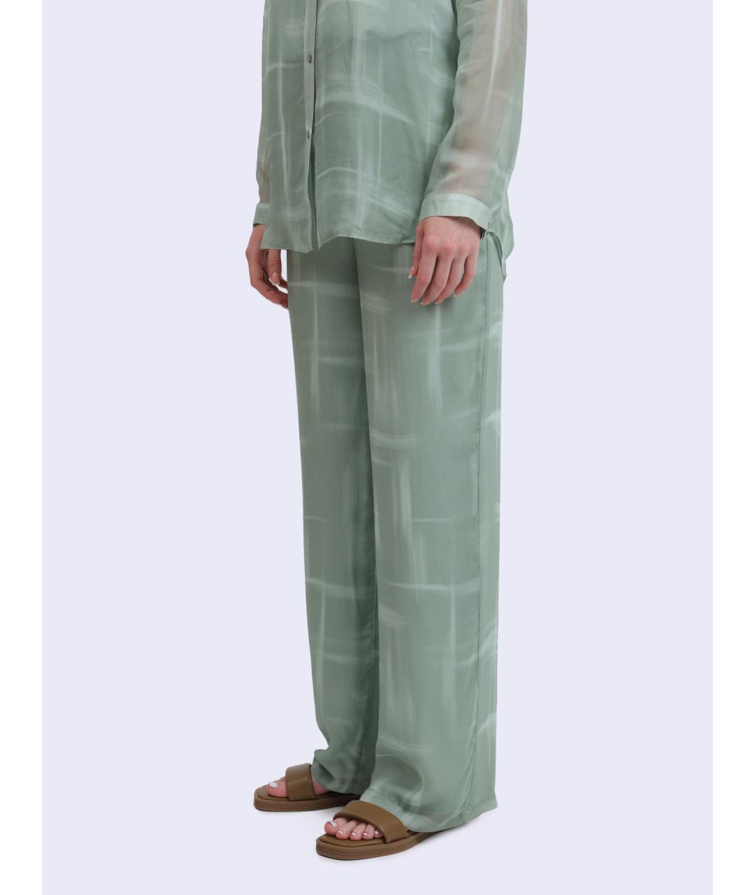 ARMANI EXCHANGE Зеленые вискозные прямые брюки, фото 3