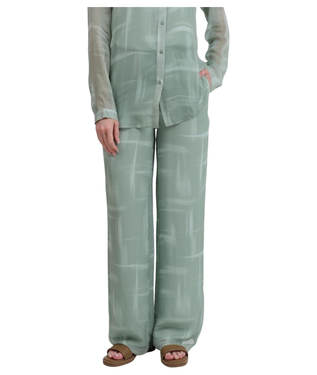 ARMANI EXCHANGE Зеленые вискозные прямые брюки, фото 1