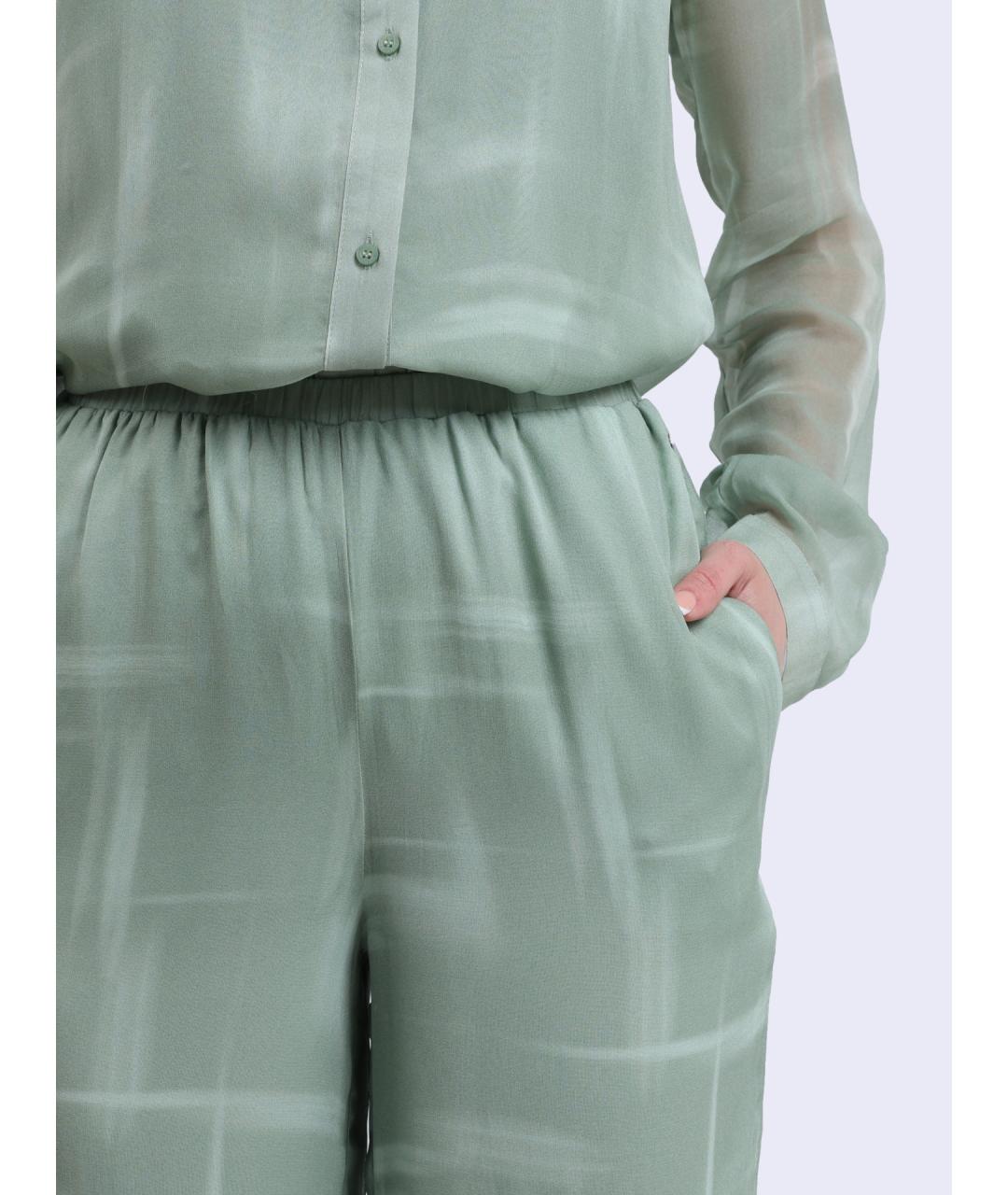 ARMANI EXCHANGE Зеленые вискозные прямые брюки, фото 4