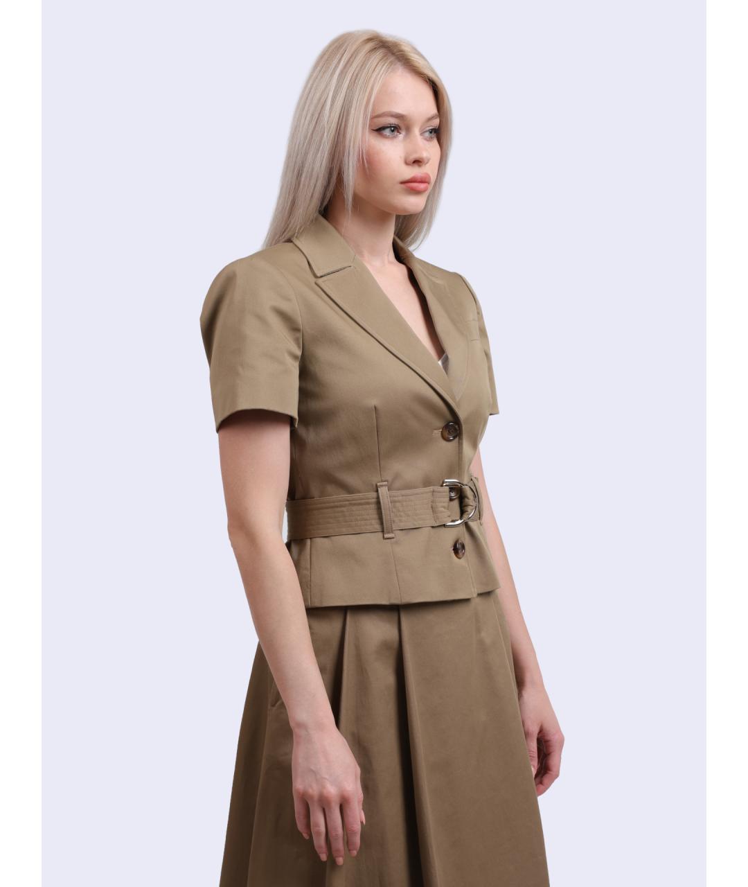 LIU JO Бежевый хлопковый жакет/пиджак, фото 4