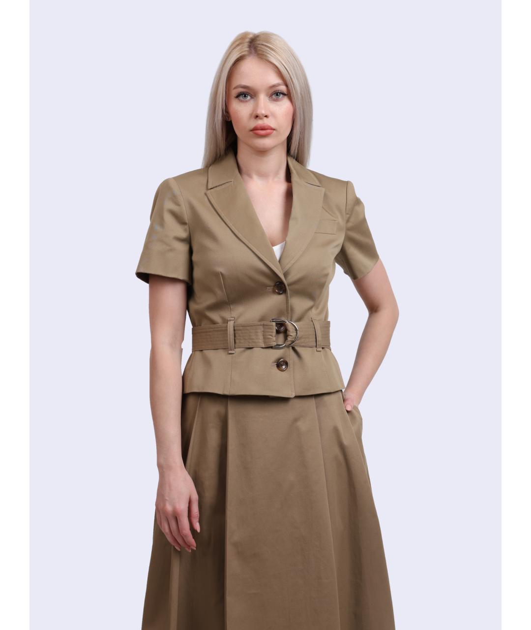 LIU JO Бежевый хлопковый жакет/пиджак, фото 3