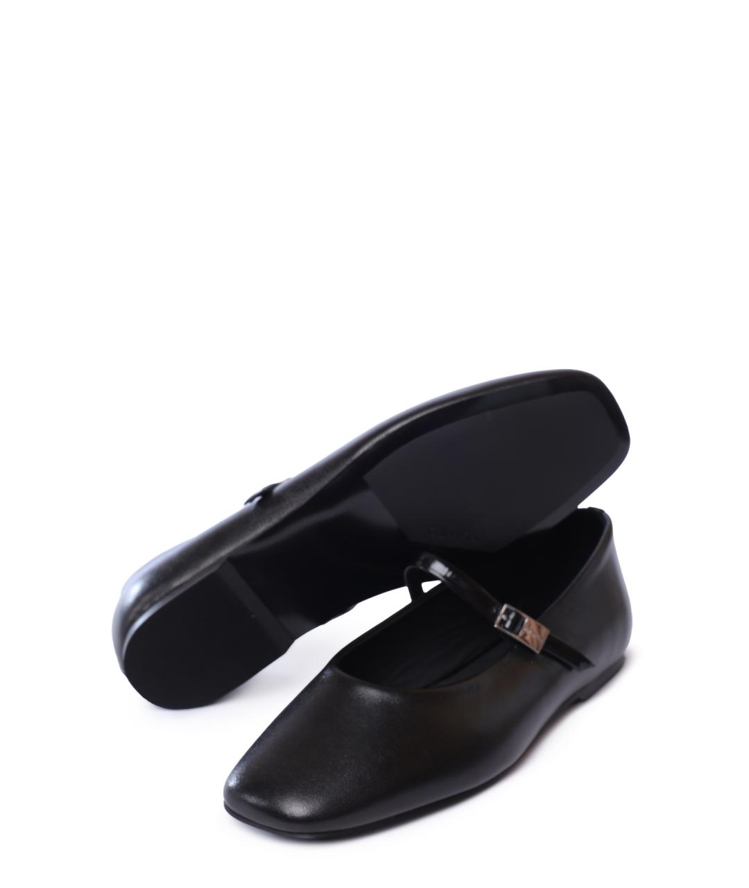 CALVIN KLEIN Черные кожаные балетки, фото 4