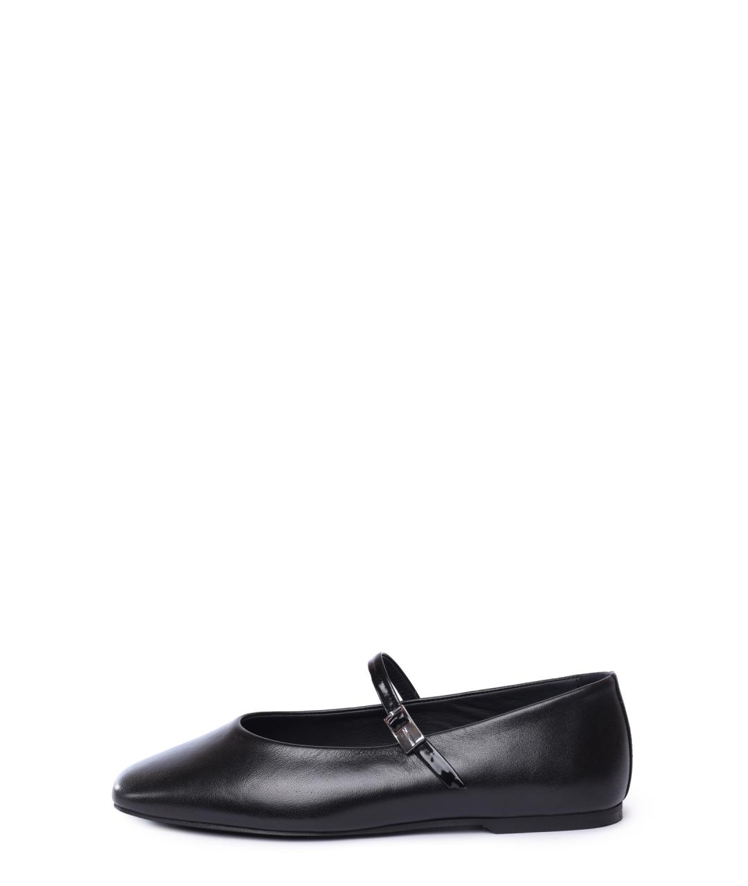 CALVIN KLEIN Черные кожаные балетки, фото 6