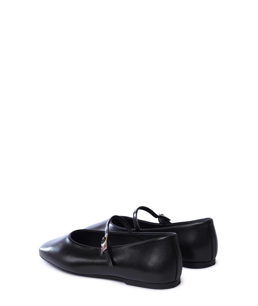 CALVIN KLEIN Черные кожаные балетки, фото 5