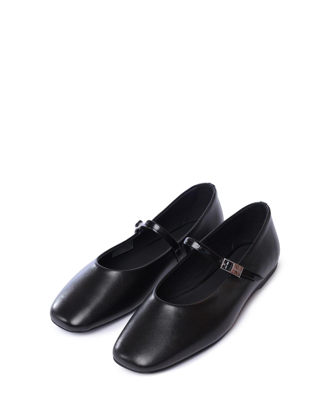 CALVIN KLEIN Черные кожаные балетки, фото 2