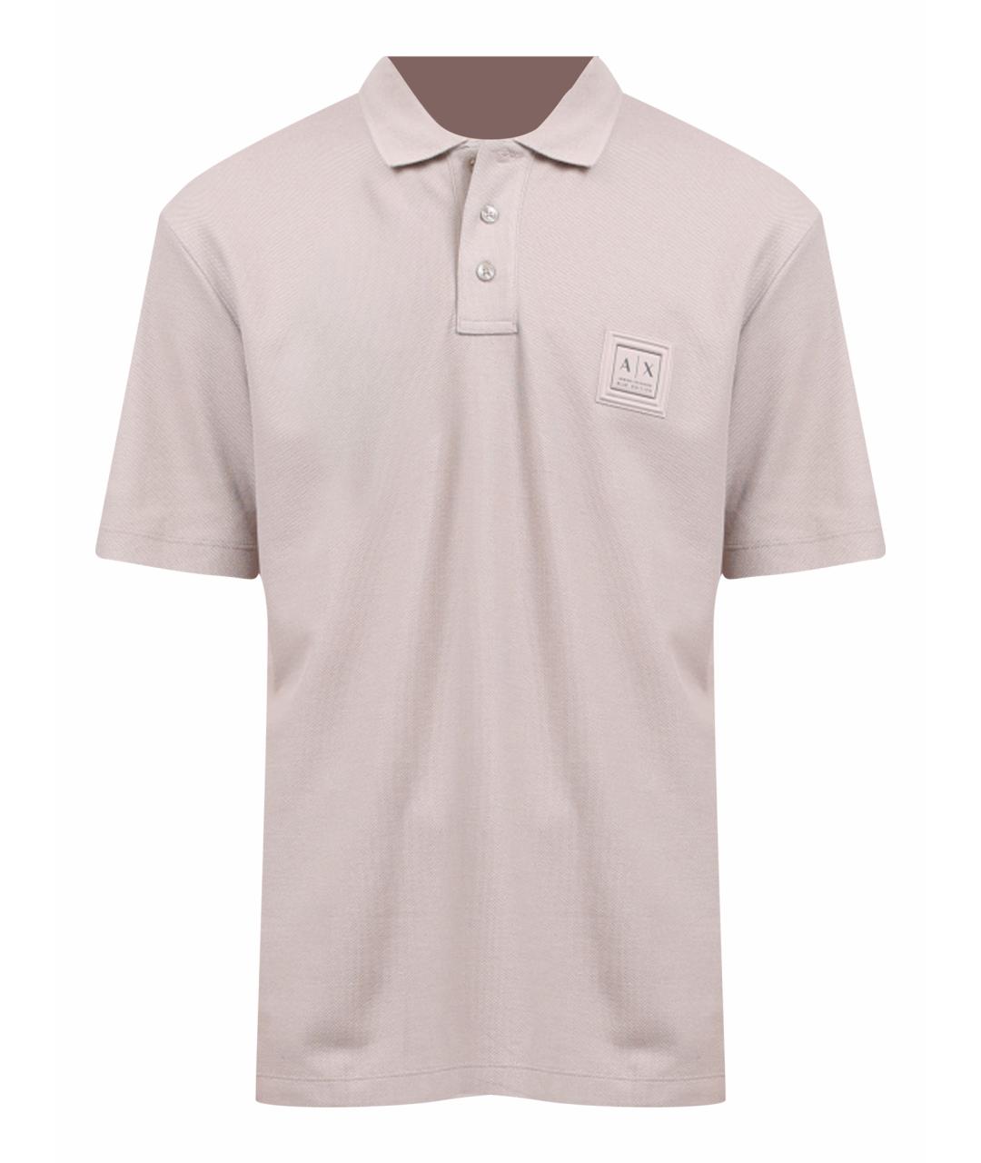 ARMANI EXCHANGE Бежевое хлопковое поло с коротким рукавом, фото 1
