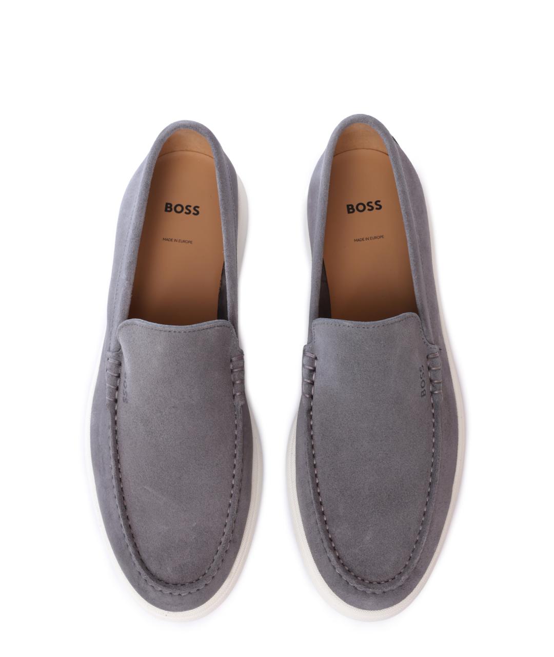 HUGO BOSS Серые замшевые лоферы, фото 3