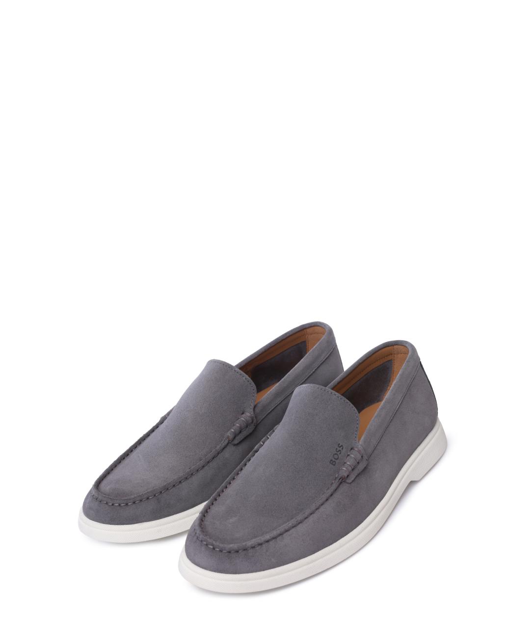 HUGO BOSS Серые замшевые лоферы, фото 2