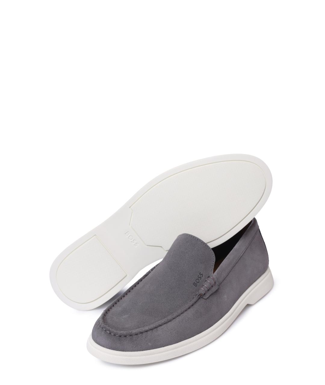 HUGO BOSS Серые замшевые лоферы, фото 4
