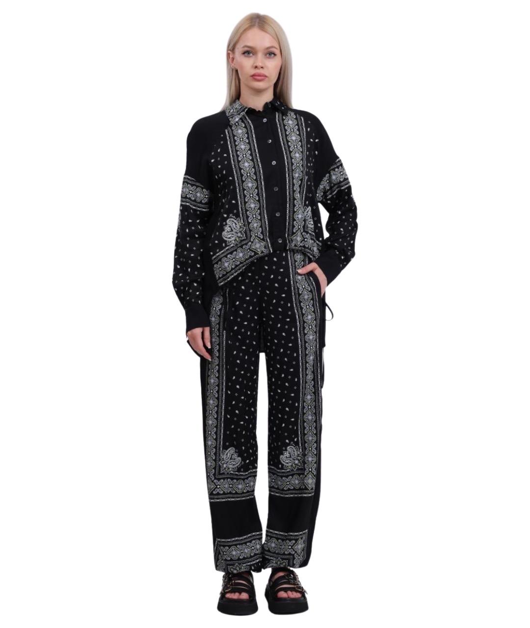 PINKO Черные хлопковые прямые брюки, фото 1