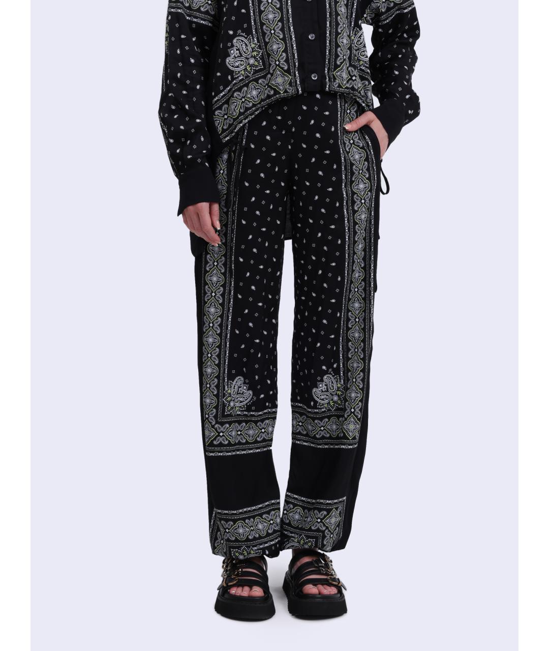 PINKO Черные хлопковые прямые брюки, фото 2