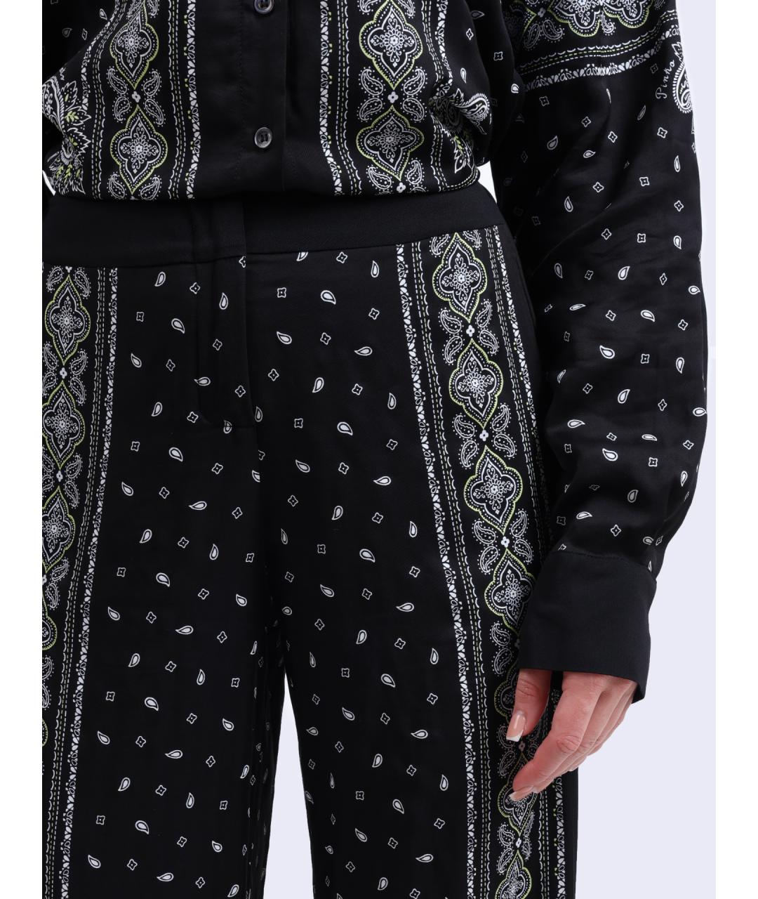 PINKO Черные хлопковые прямые брюки, фото 4