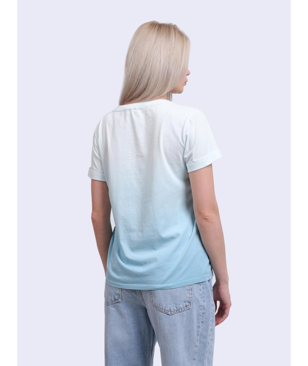 LIU JO Голубая хлопковая футболка, фото 4