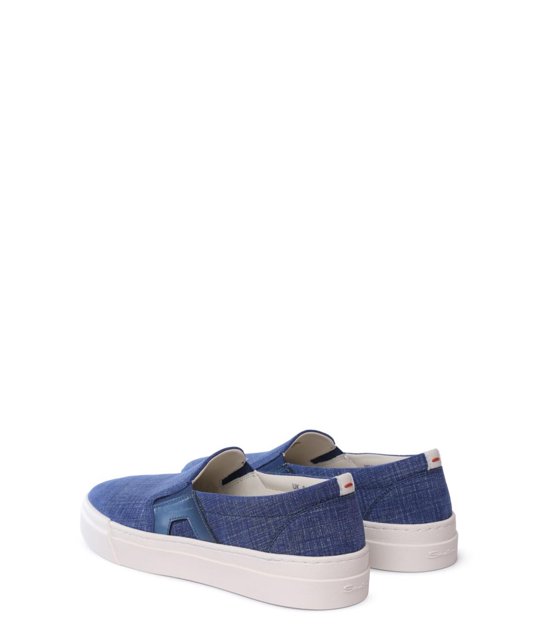 SANTONI Синие замшевые слипоны, фото 5