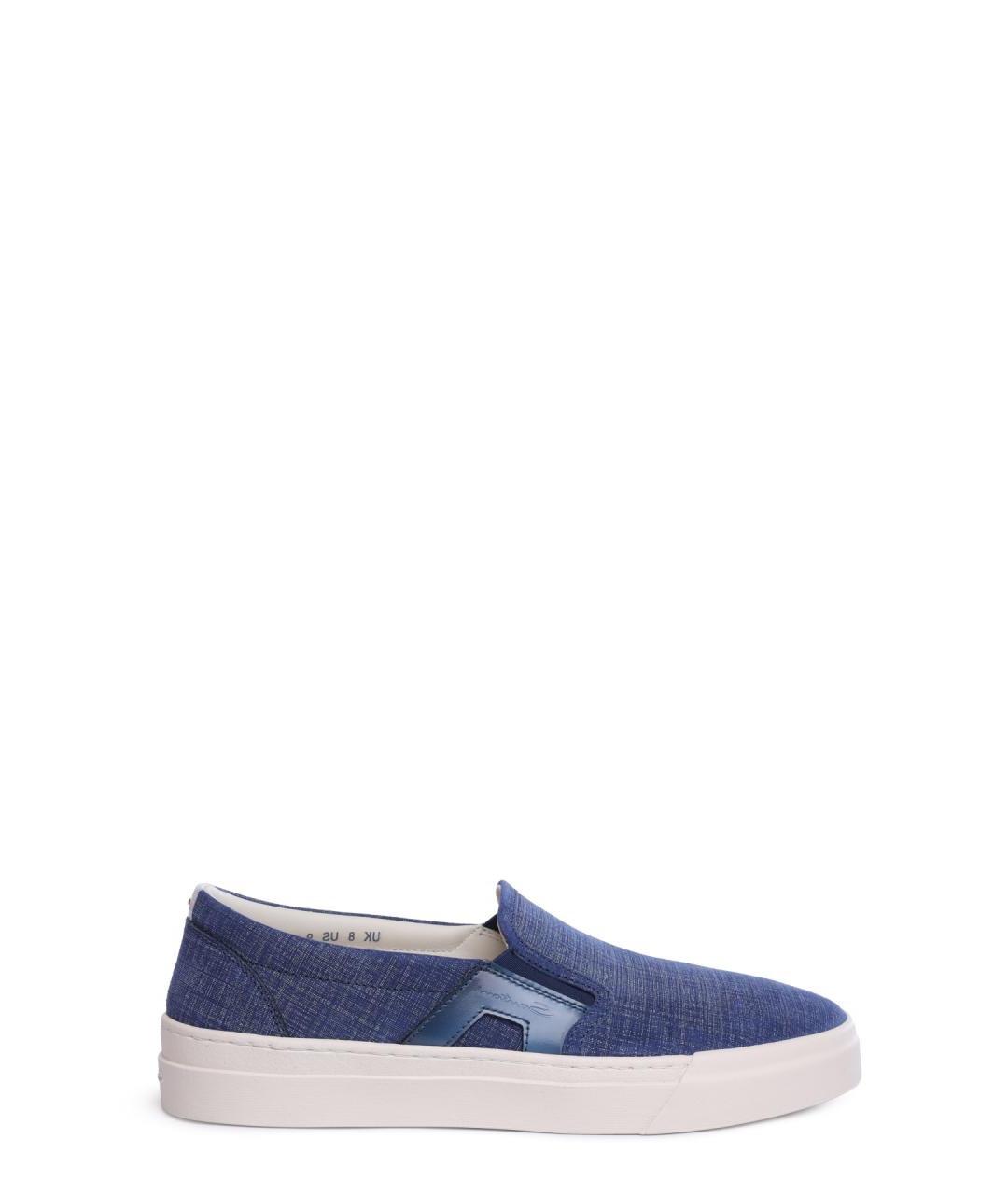 SANTONI Синие замшевые слипоны, фото 6