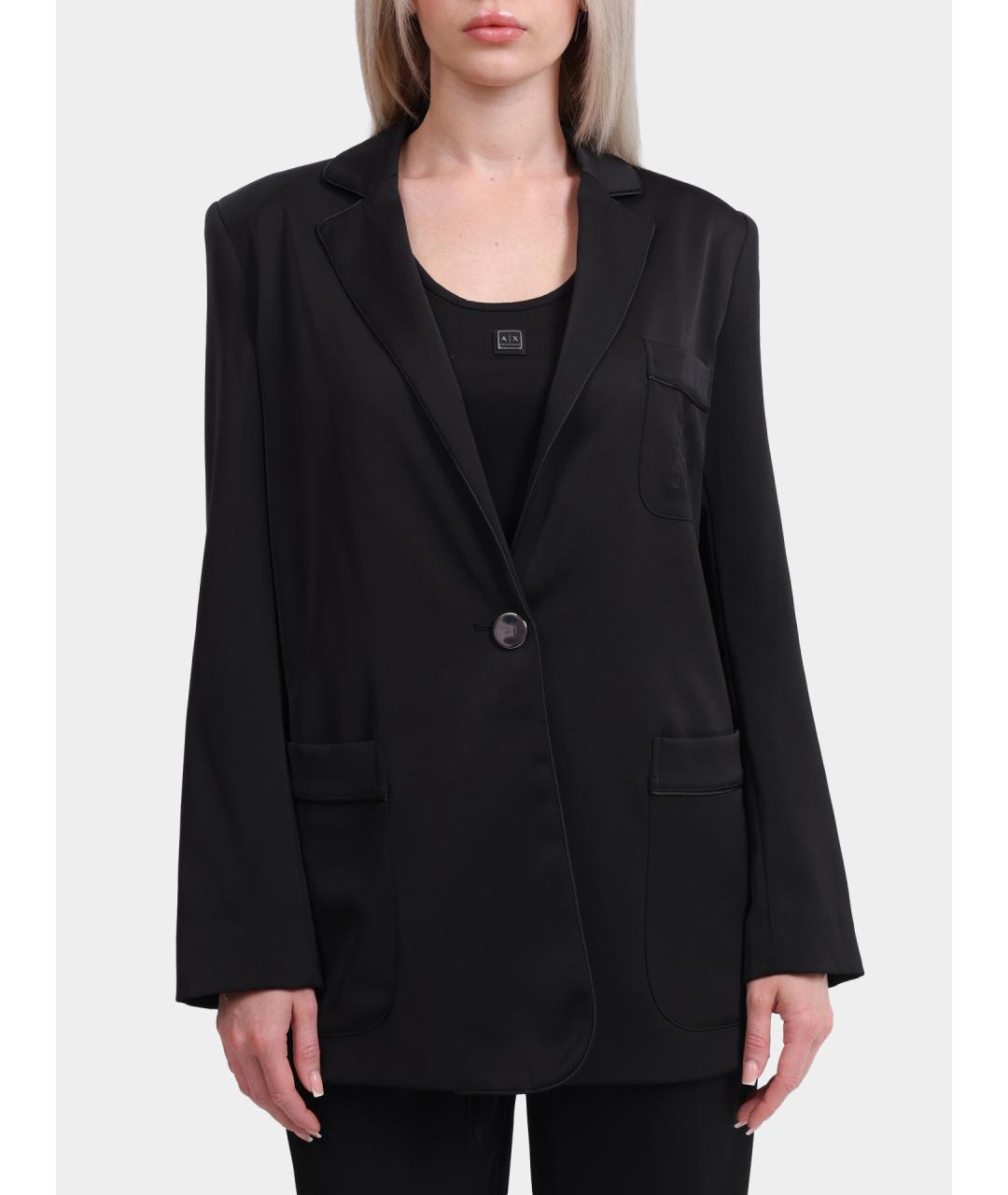 ARMANI EXCHANGE Черный полиэстеровый жакет/пиджак, фото 2