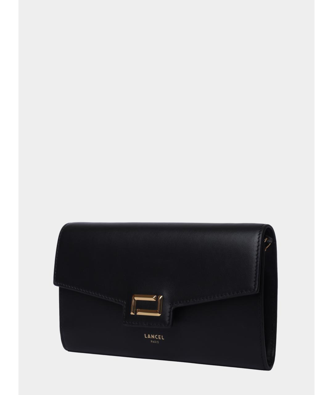 LANCEL Черная кожаная сумка через плечо, фото 3