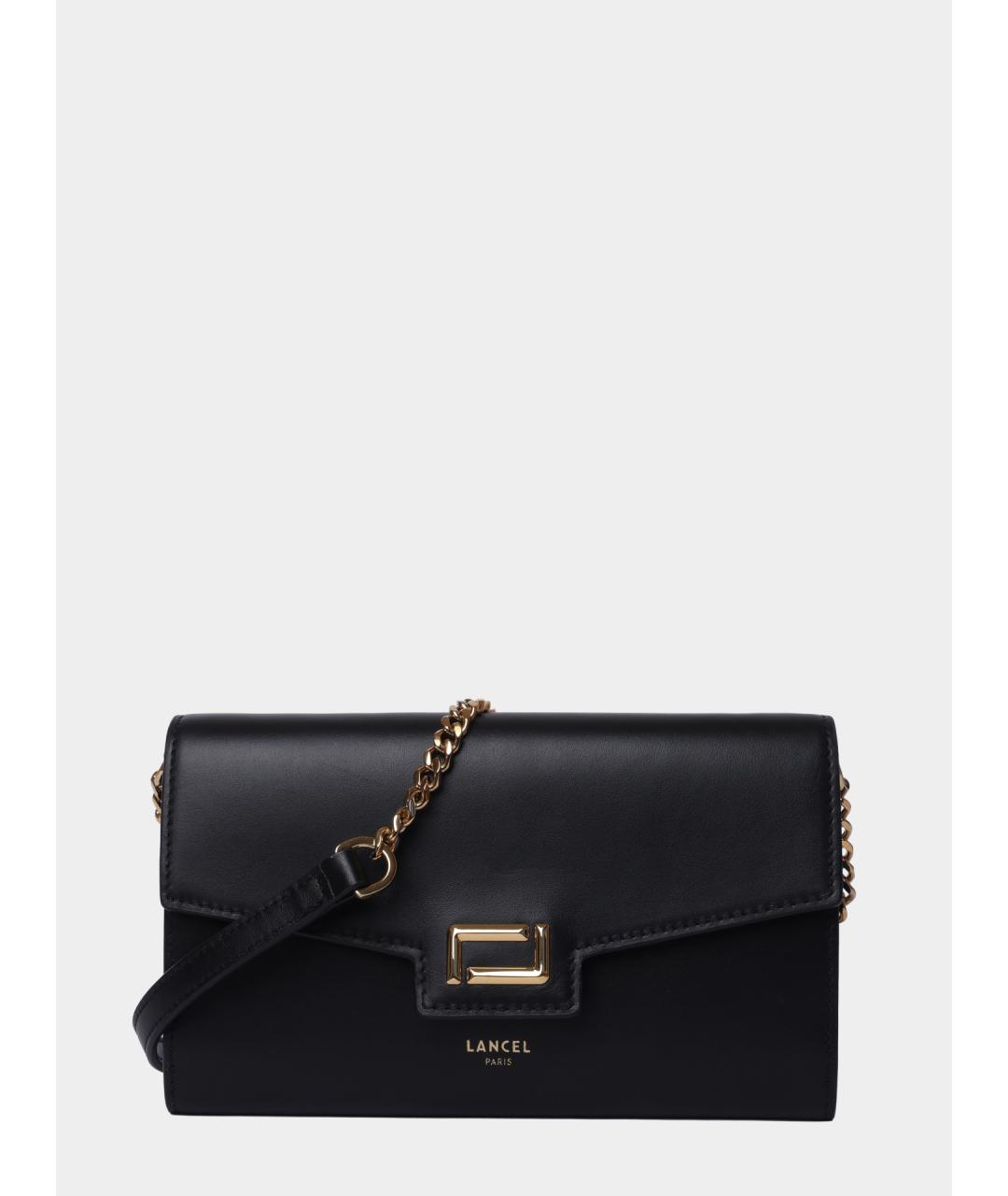 LANCEL Черная кожаная сумка через плечо, фото 6