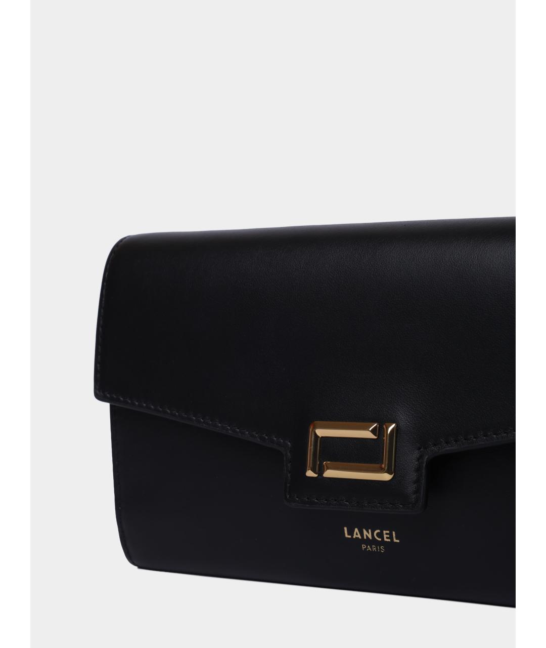 LANCEL Черная кожаная сумка через плечо, фото 4
