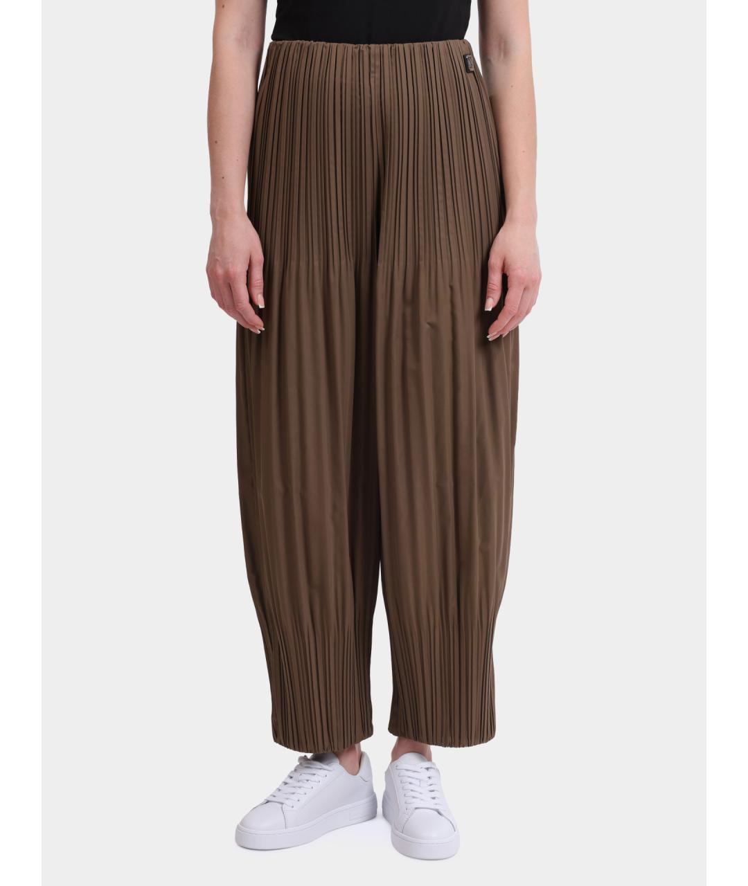 ARMANI EXCHANGE Коричневые полиэстеровые прямые брюки, фото 6