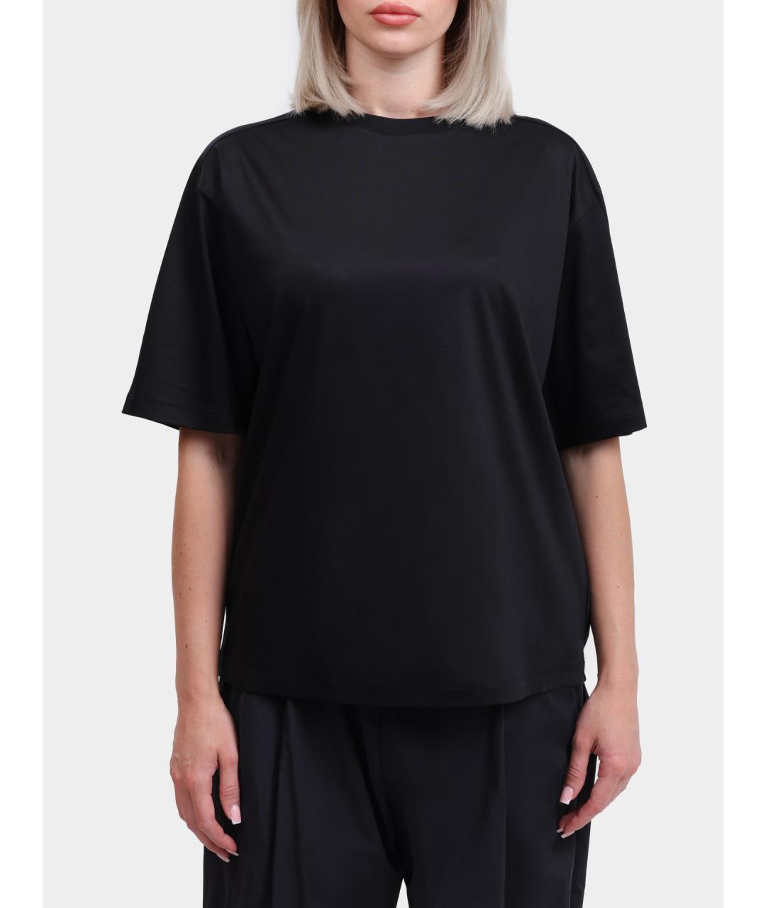 HERNO Черная хлопковая футболка, фото 6
