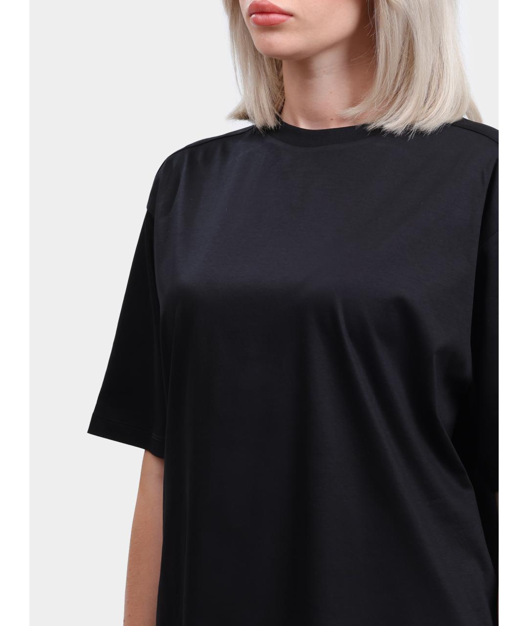 HERNO Черная хлопковая футболка, фото 4