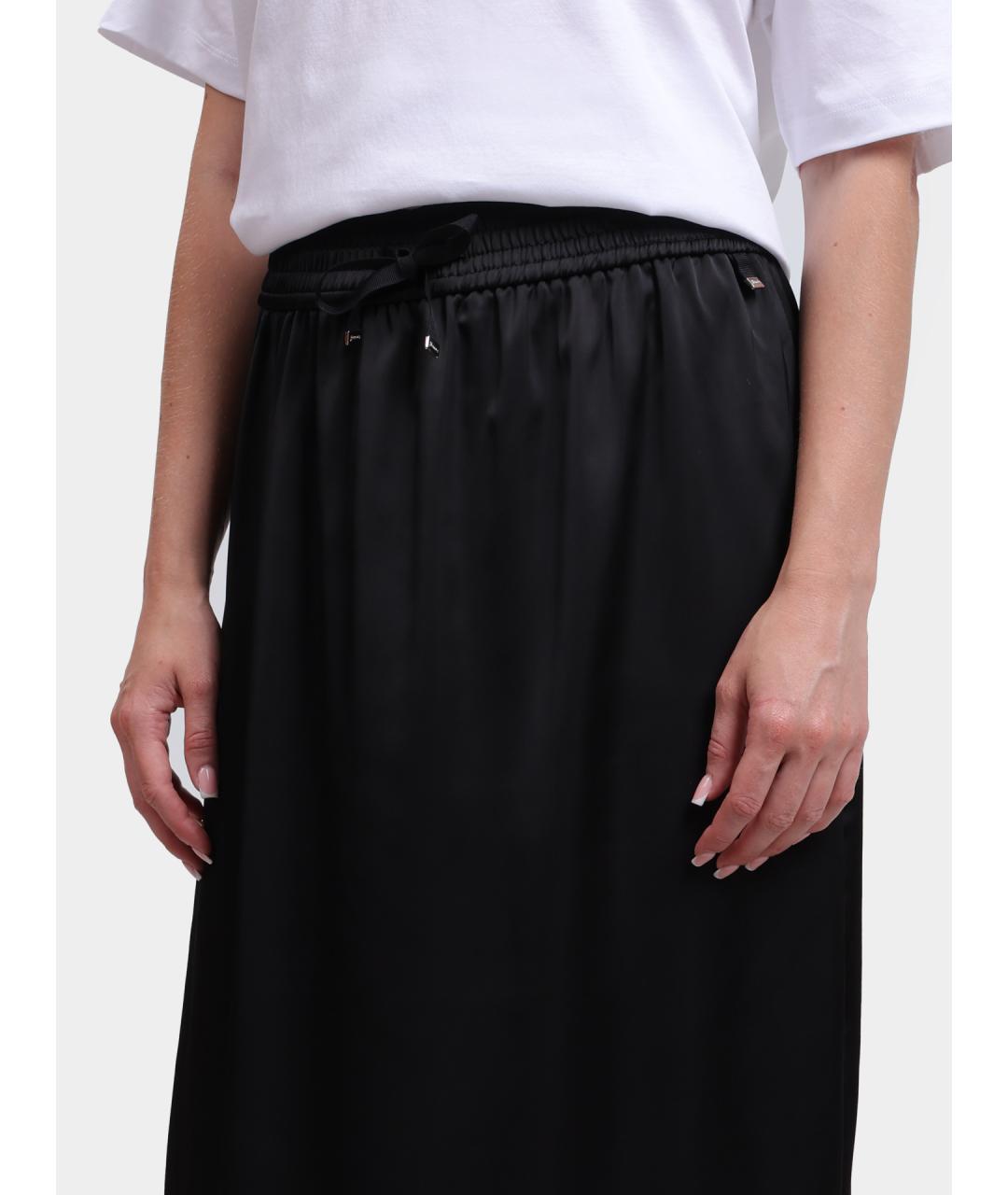 HERNO Черная полиэстеровая юбка макси, фото 4
