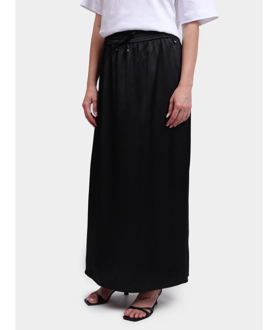 HERNO Черная полиэстеровая юбка макси, фото 5