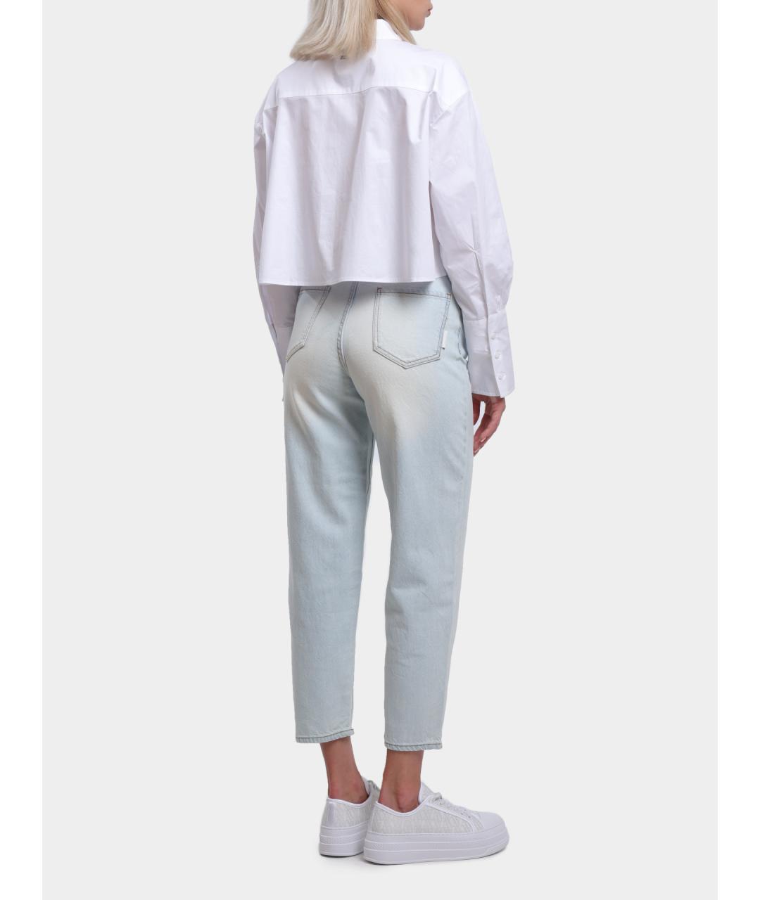 ARMANI EXCHANGE Голубые хлопковые прямые джинсы, фото 5