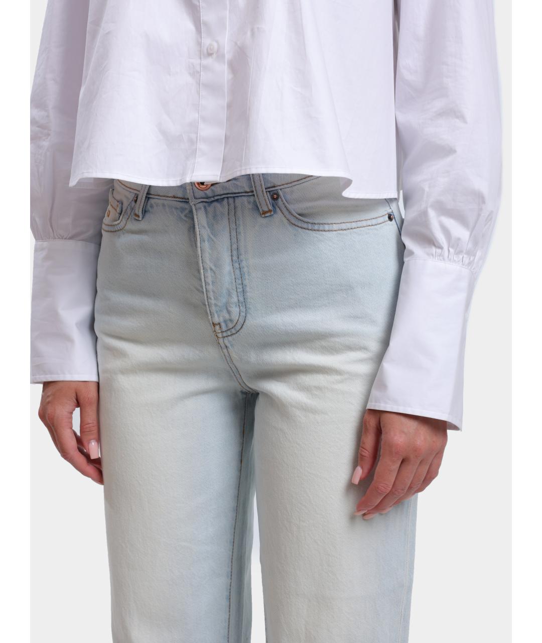 ARMANI EXCHANGE Голубые хлопковые прямые джинсы, фото 4