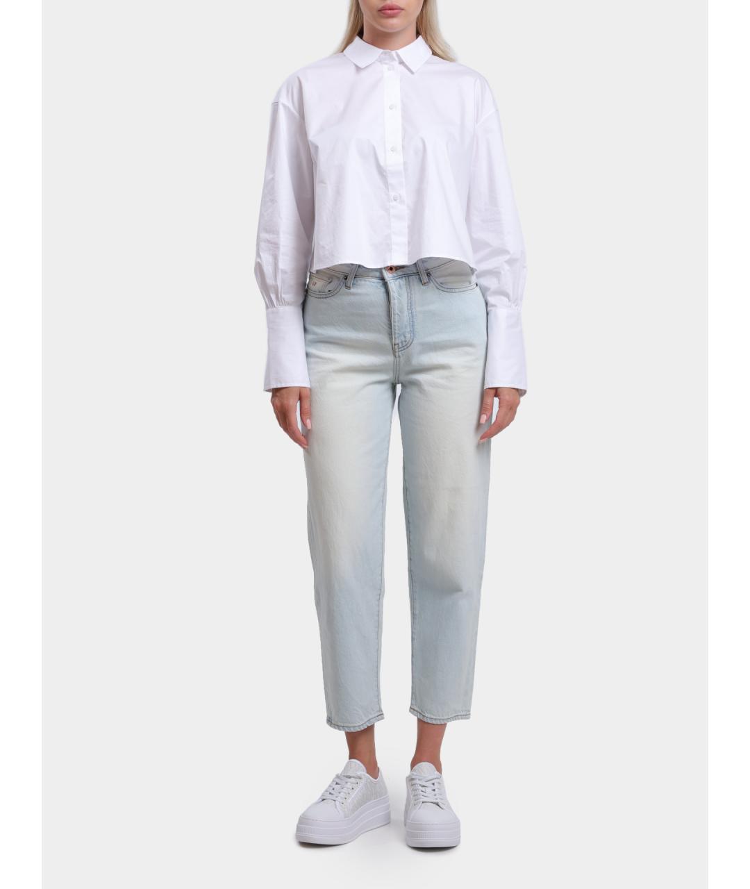 ARMANI EXCHANGE Голубые хлопковые прямые джинсы, фото 2