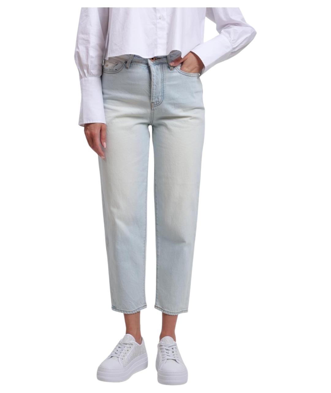 ARMANI EXCHANGE Голубые хлопковые прямые джинсы, фото 1