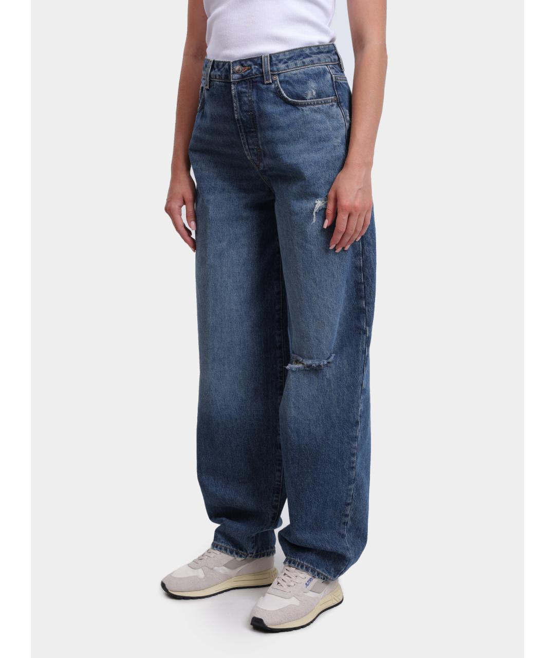 HUGO Синие хлопковые прямые джинсы, фото 3