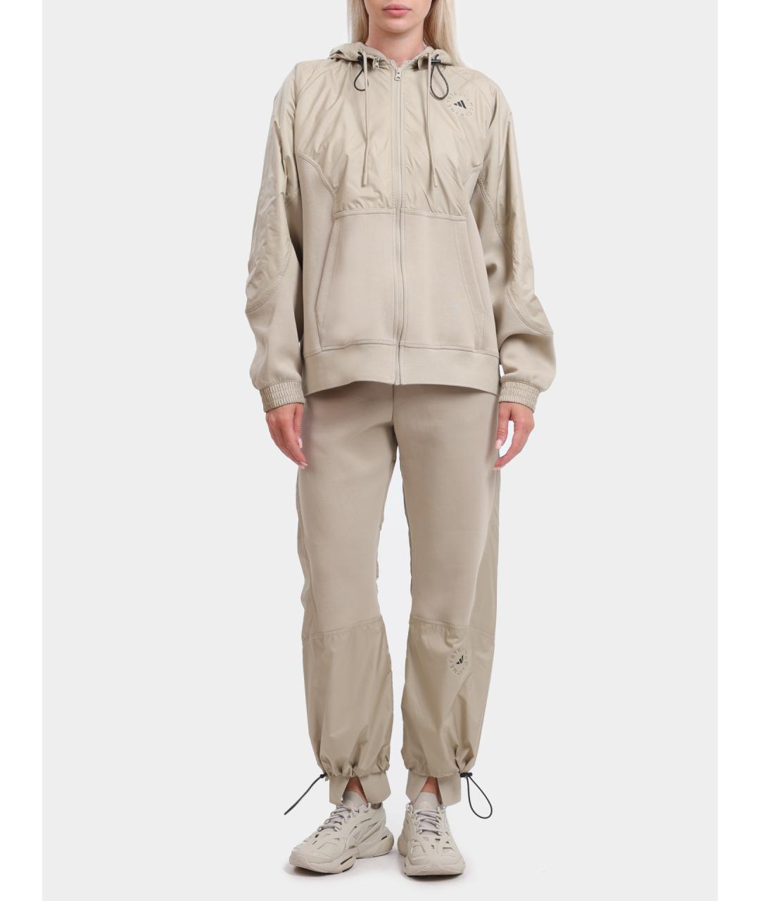 ADIDAS BY STELLA MCCARTNEY Бежевые хлопковые прямые брюки, фото 2