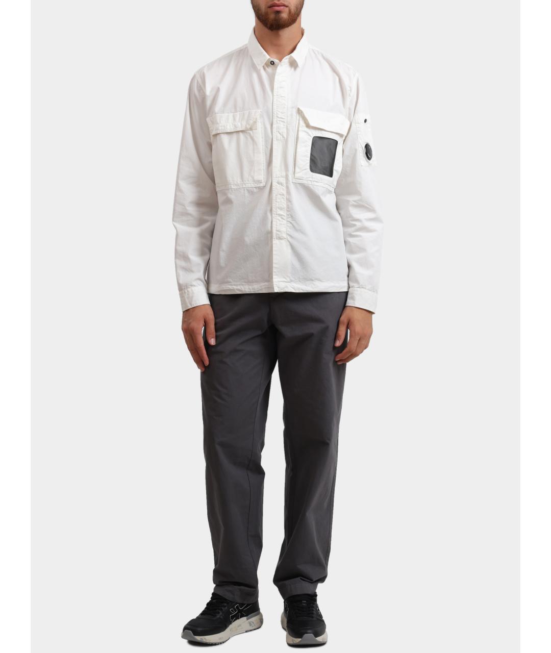 CP COMPANY Белая хлопковая кэжуал рубашка, фото 3