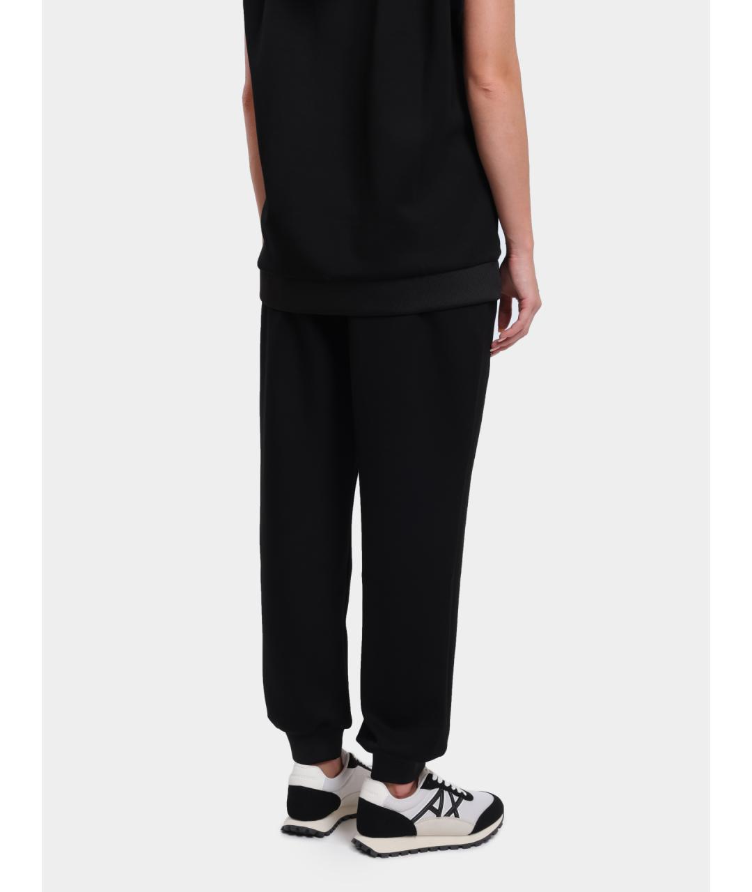 ARMANI EXCHANGE Черные полиэстеровые прямые брюки, фото 5