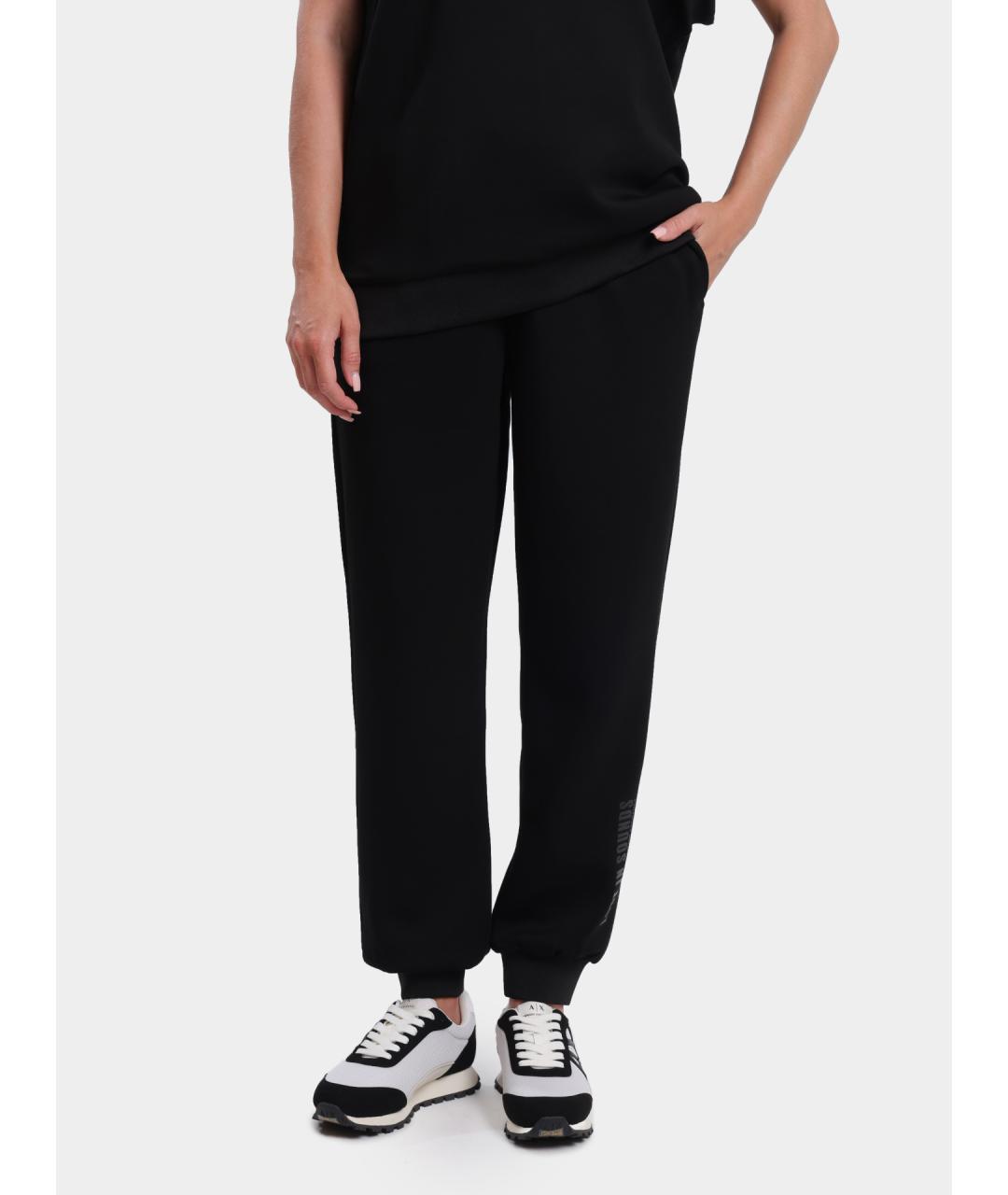 ARMANI EXCHANGE Черные полиэстеровые прямые брюки, фото 6