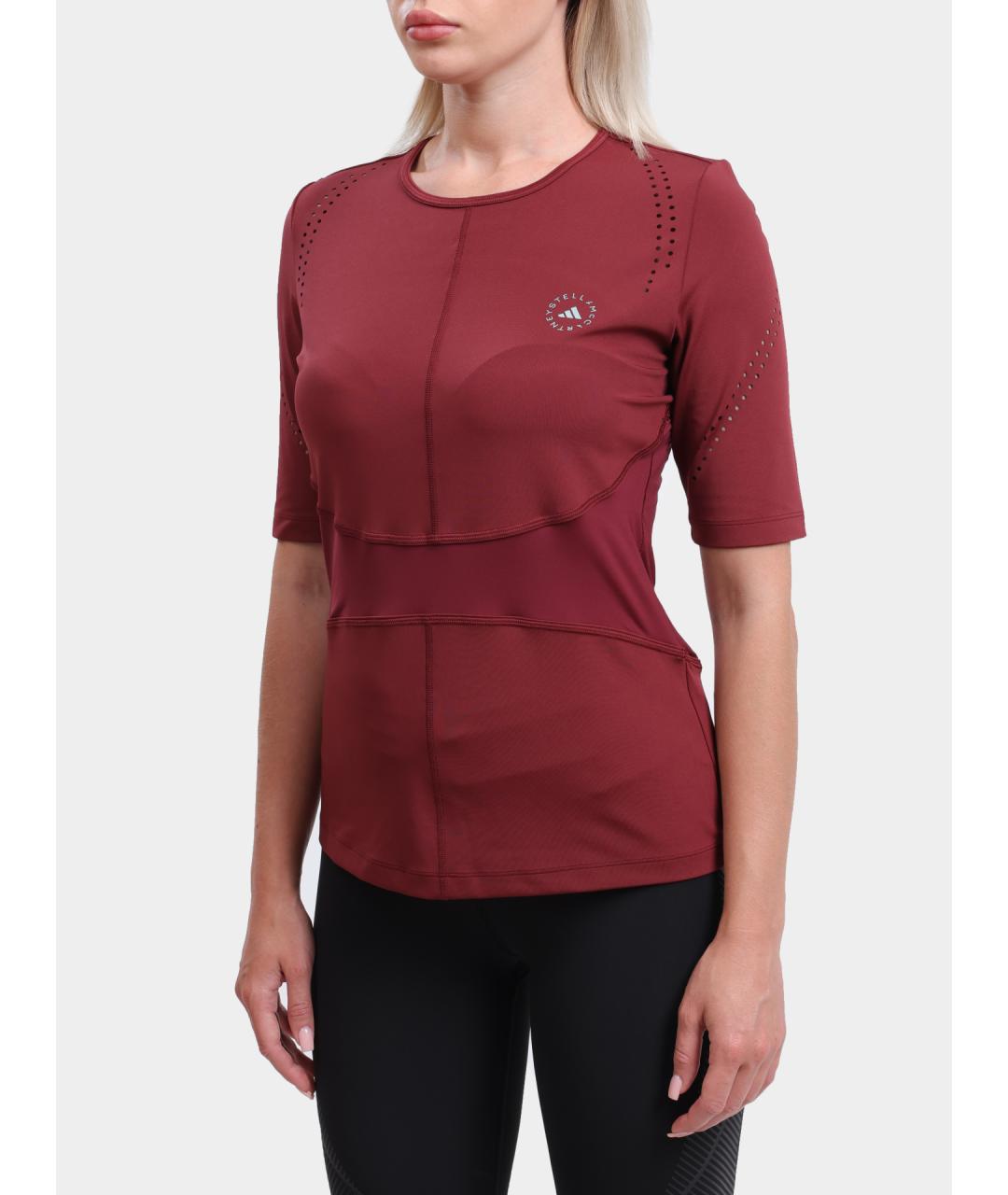 ADIDAS BY STELLA MCCARTNEY Бордовая полиэстеровая футболка, фото 4