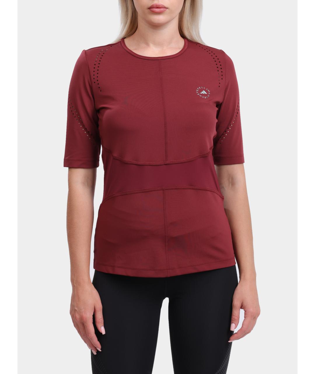 ADIDAS BY STELLA MCCARTNEY Бордовая полиэстеровая футболка, фото 2