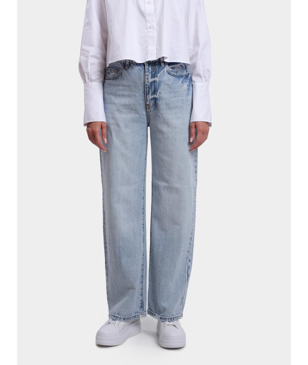 ARMANI EXCHANGE Голубые хлопко-лиоцелловые прямые джинсы, фото 6