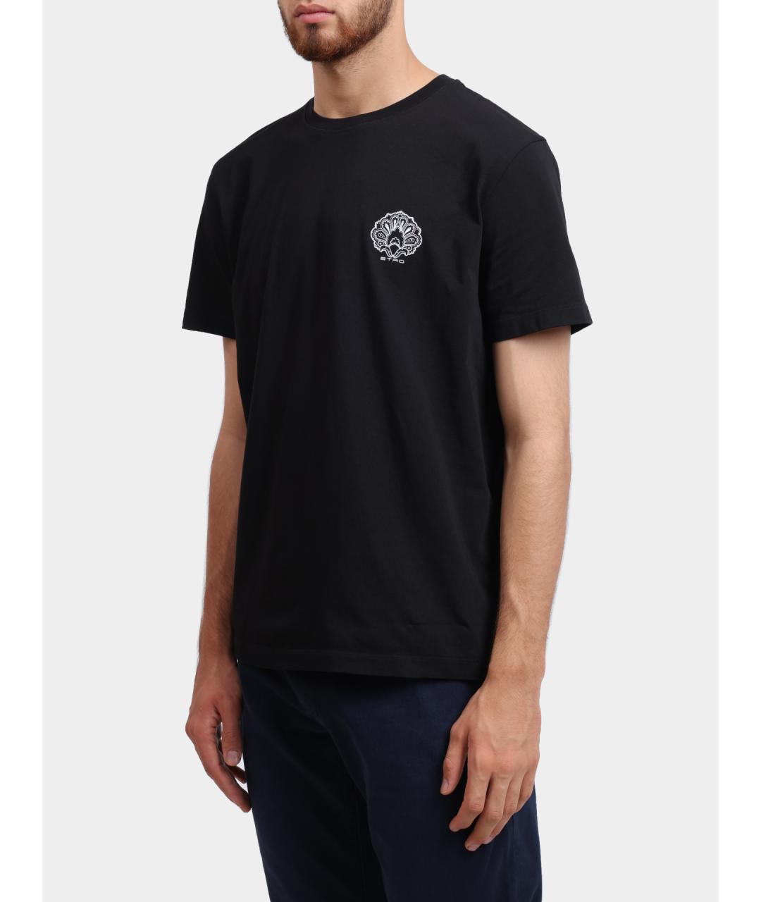ETRO Черная хлопковая футболка, фото 3