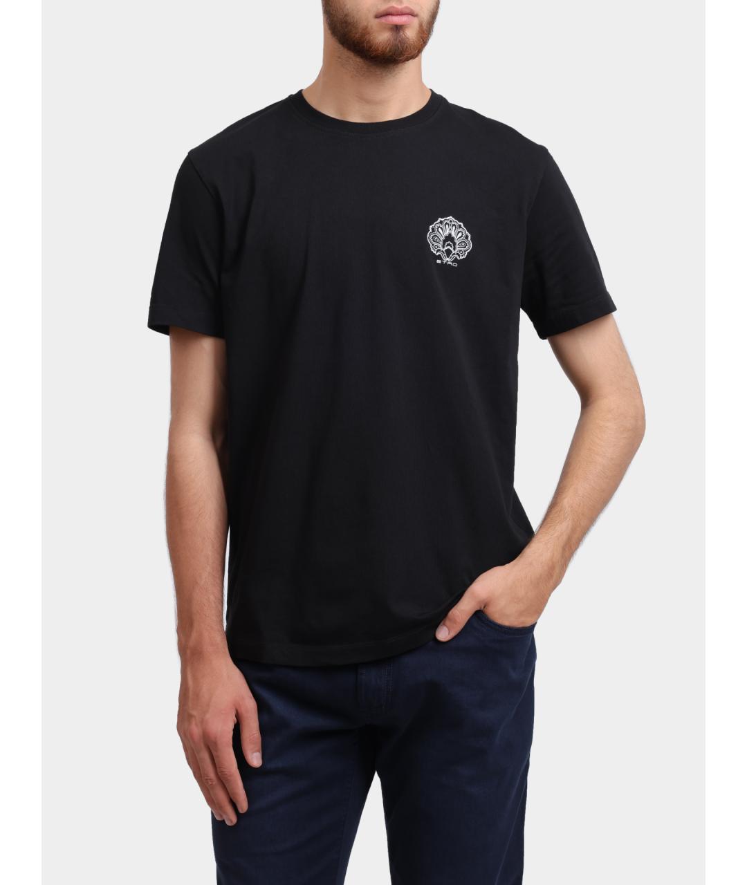ETRO Черная хлопковая футболка, фото 5