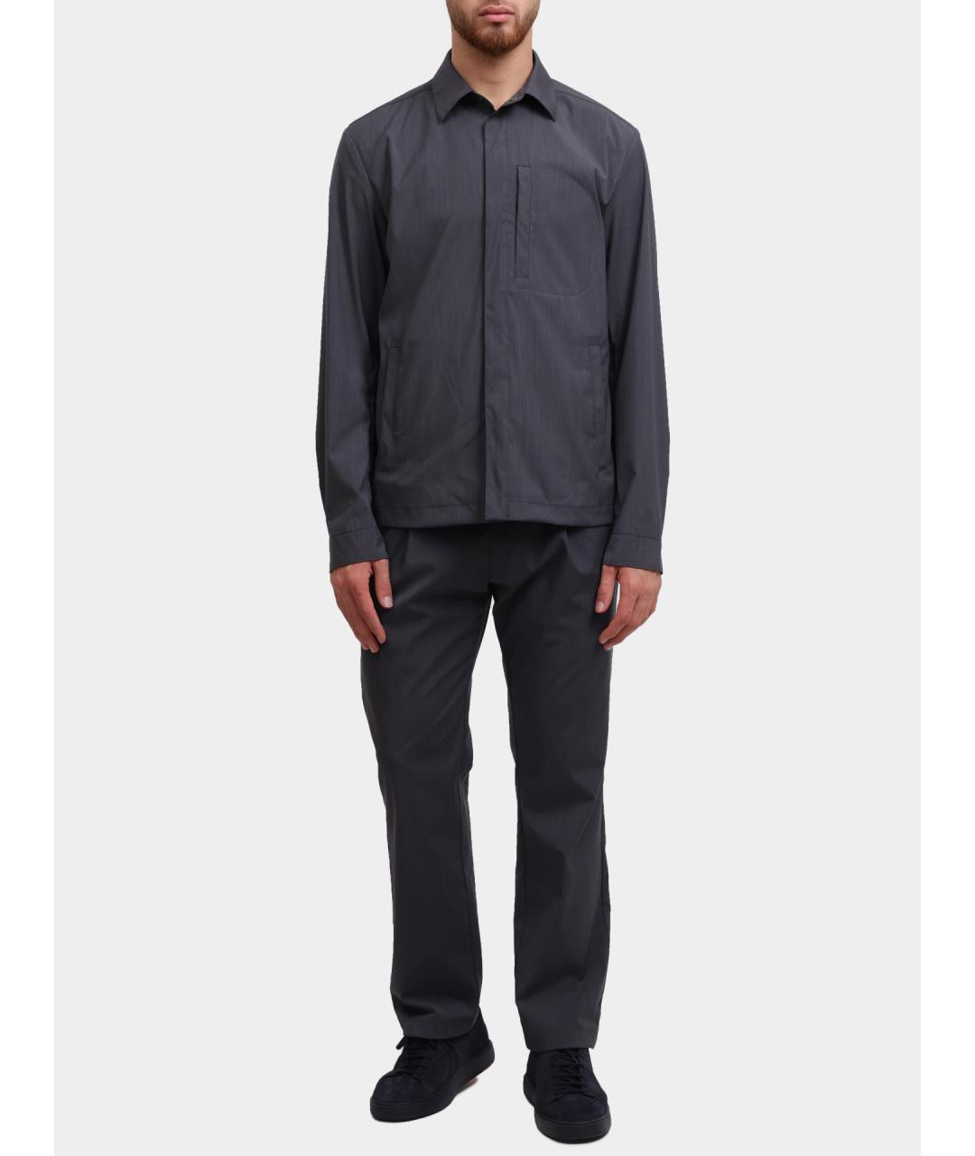 HERNO Серая хлопковая кэжуал рубашка, фото 2