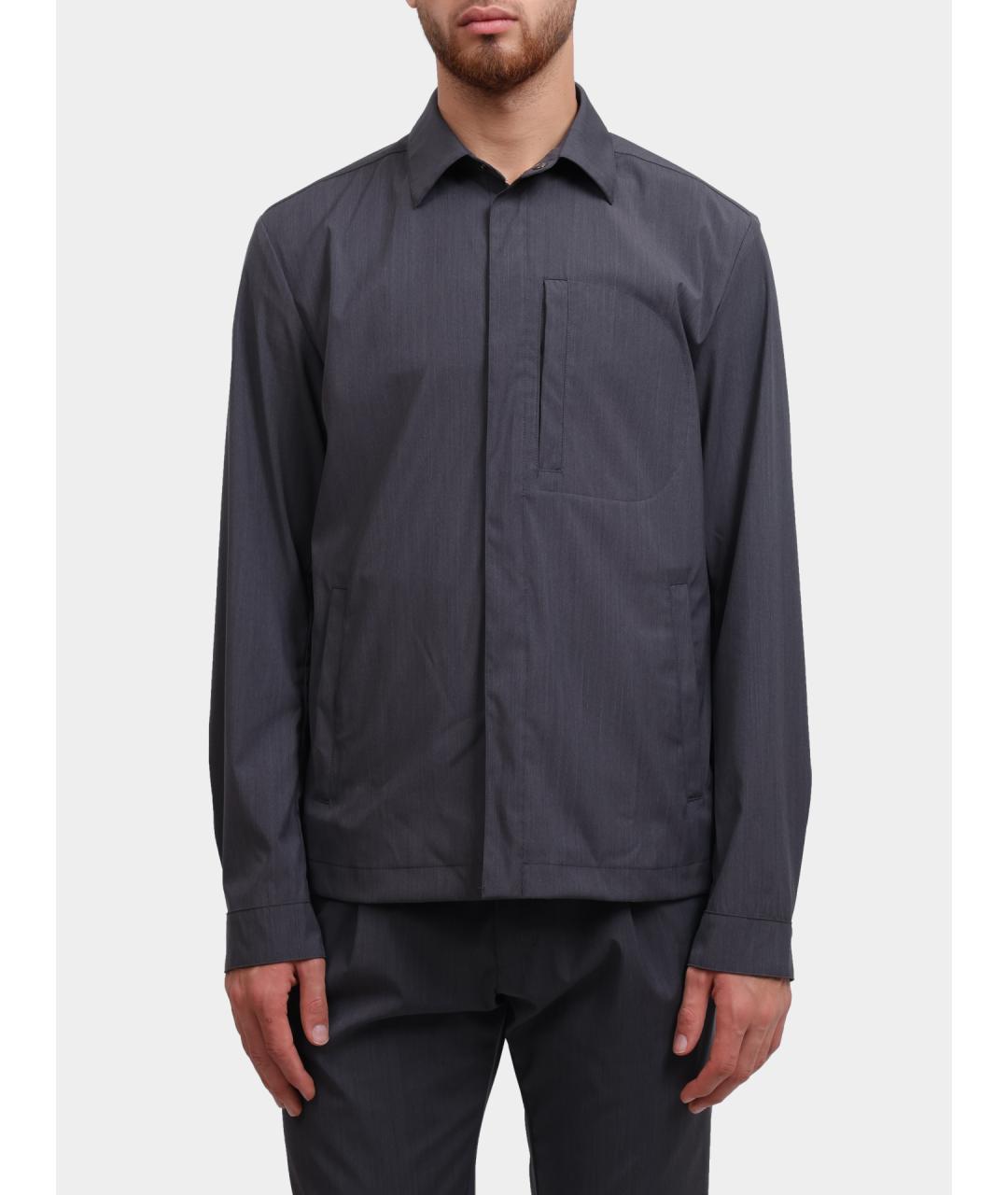 HERNO Серая хлопковая кэжуал рубашка, фото 5