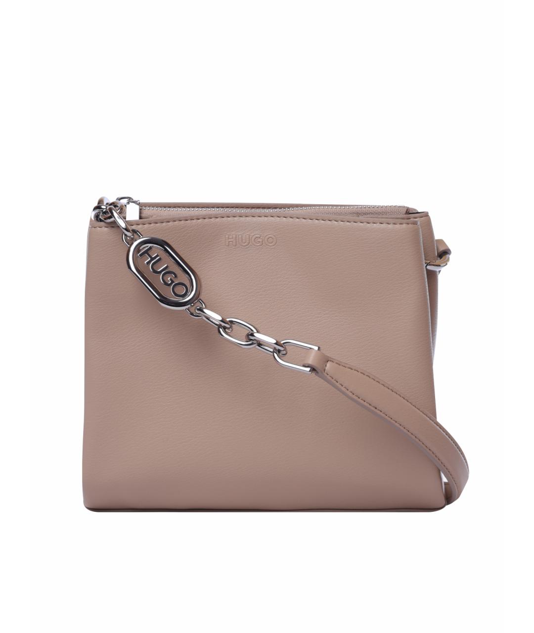 HUGO Бежевая сумка через плечо из искусственной кожи, фото 1