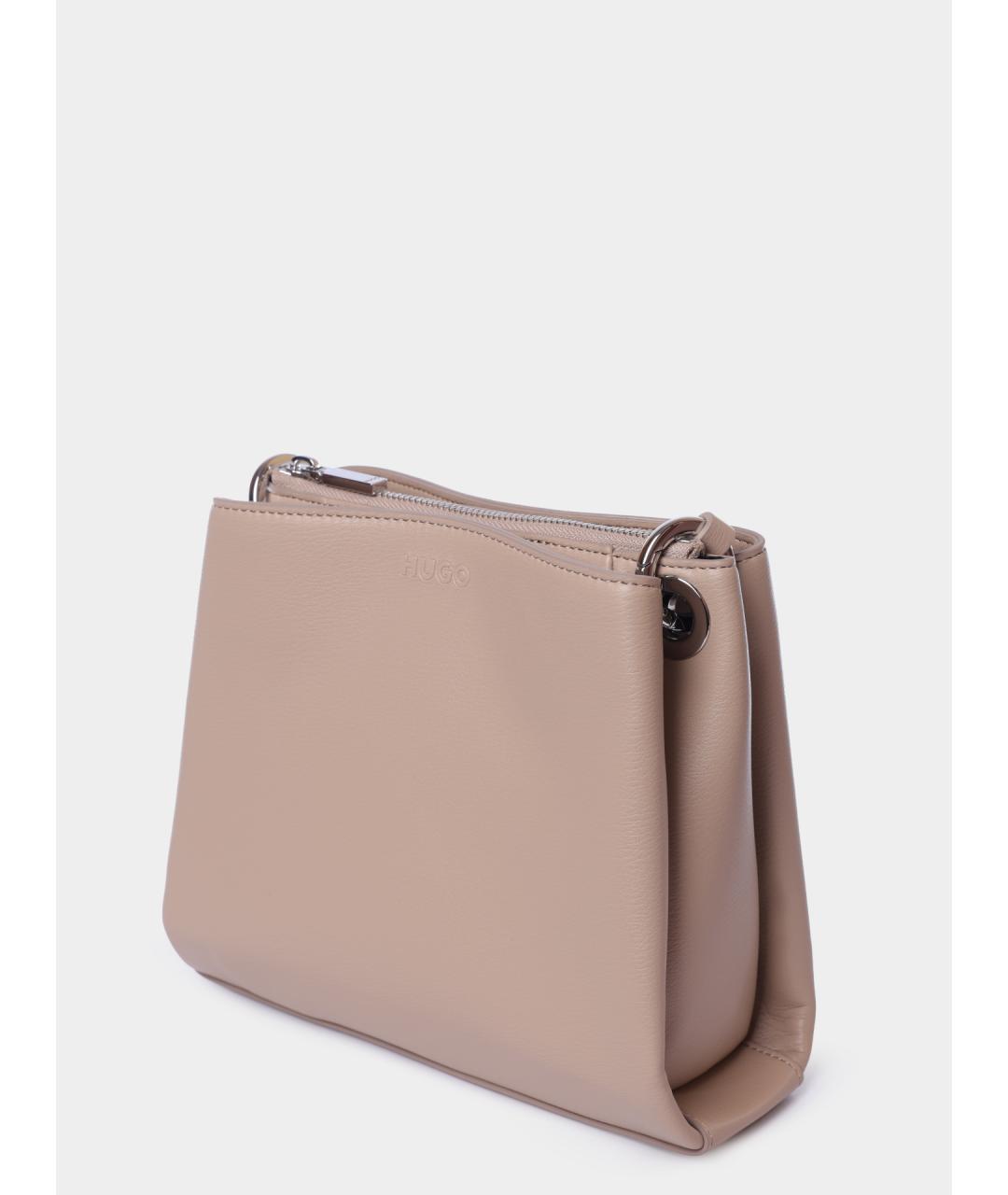 HUGO Бежевая сумка через плечо из искусственной кожи, фото 3