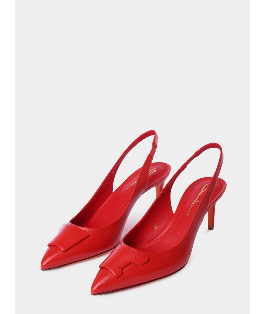 SANTONI Красные кожаные туфли, фото 2